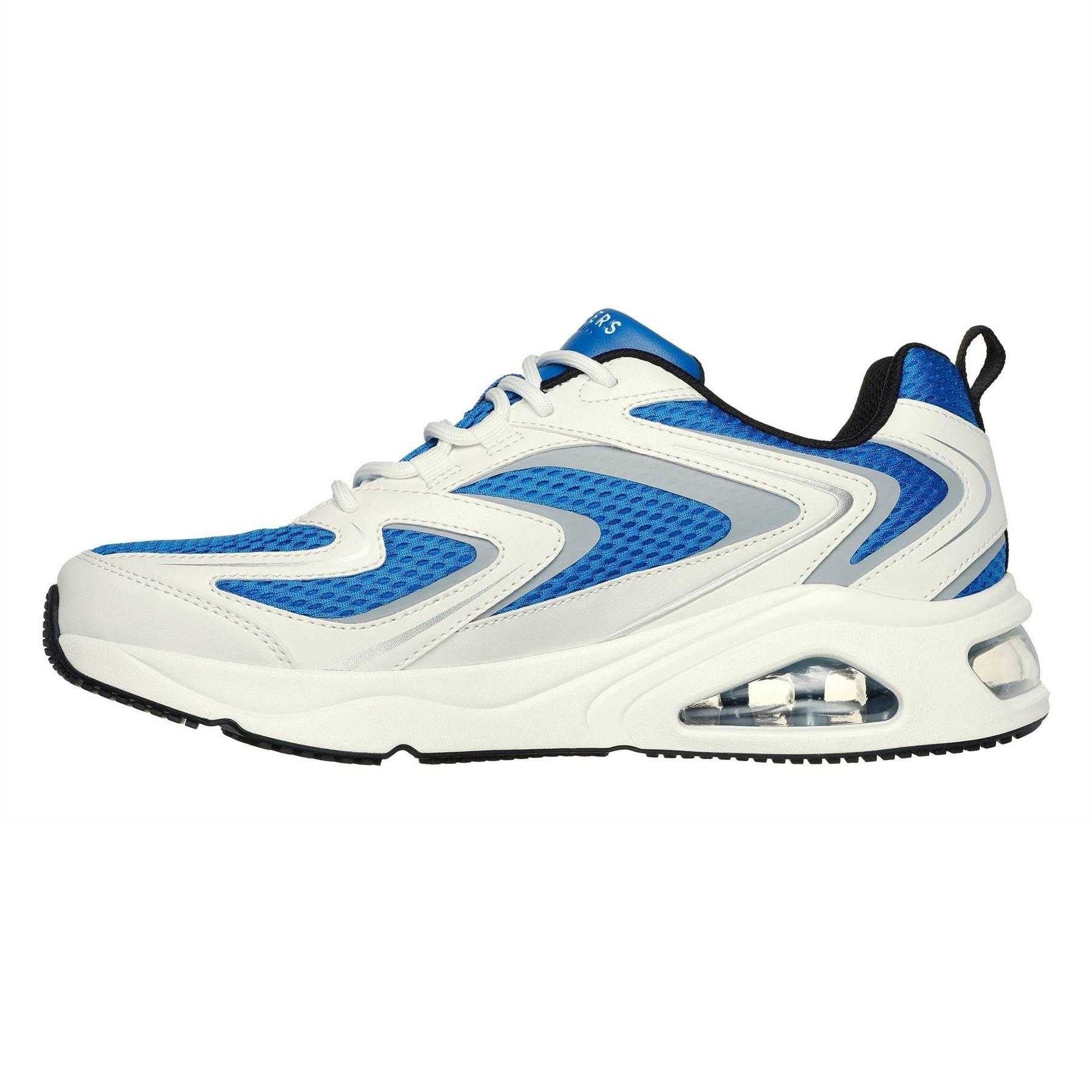 White-Blue - Back - Skechers Mens Overlay Trainers