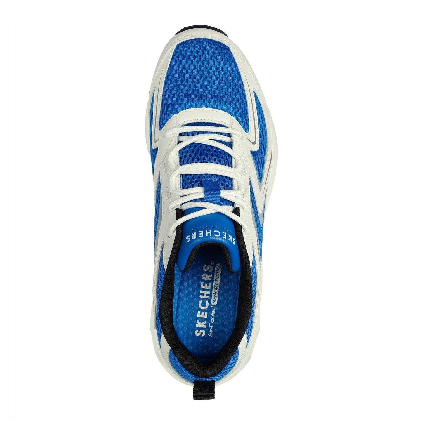 White-Blue - Side - Skechers Mens Overlay Trainers