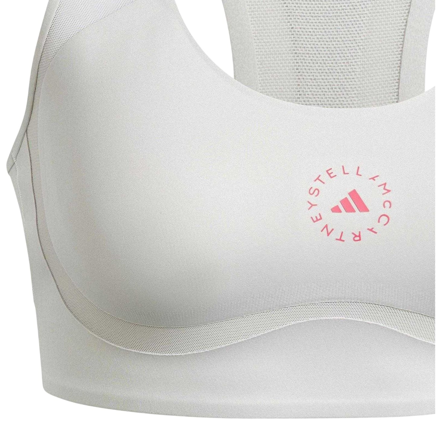 Chalk-Pearl - Side - Adidas Womens-Ladies Stella McCartney TruePurpose Medium Support Sports Bra