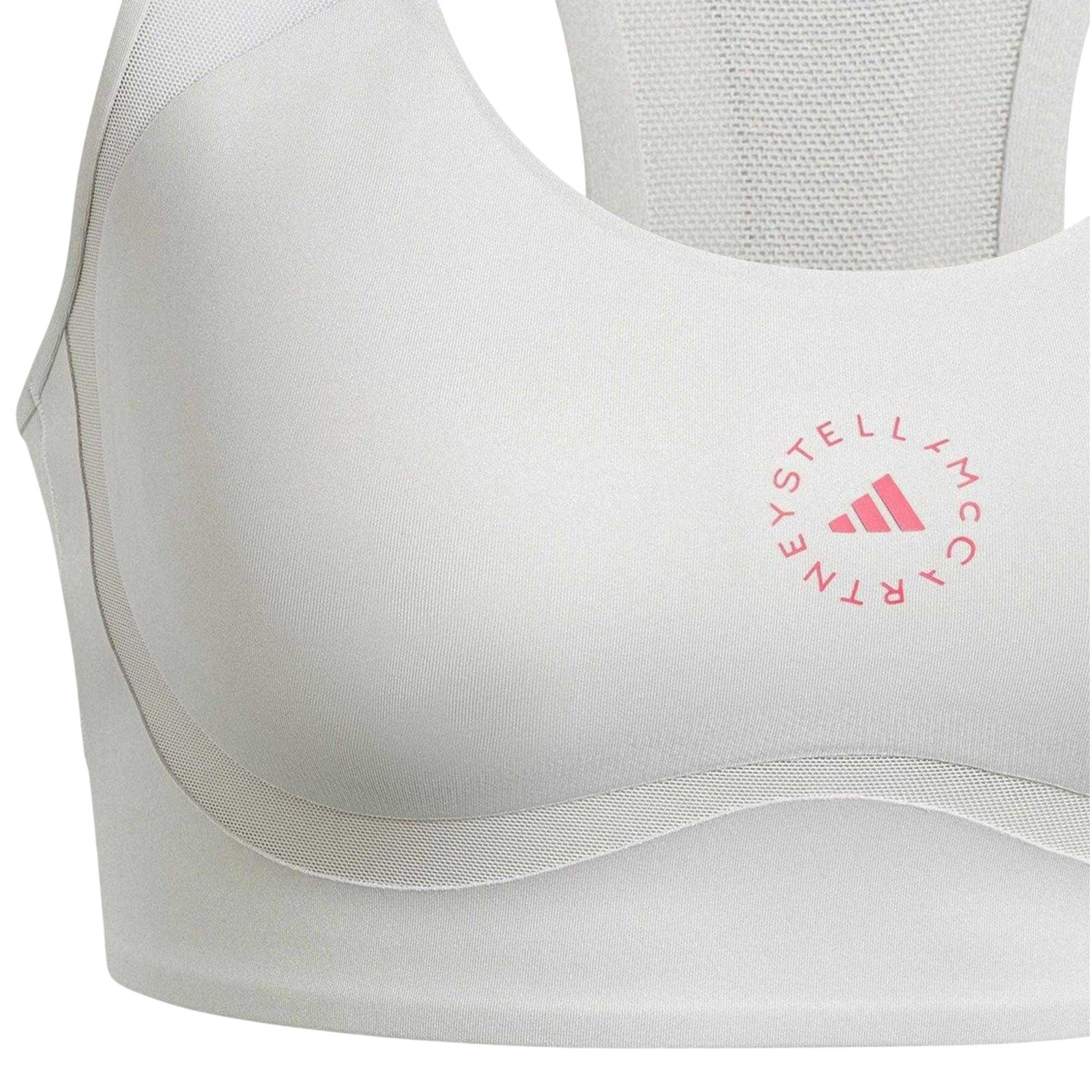 Chalk-Pearl - Side - Adidas Womens-Ladies Stella McCartney TruePurpose Medium Support Sports Bra