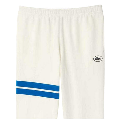 Cream - Side - Lacoste Mens Flocked Straight Cut Sweatpants