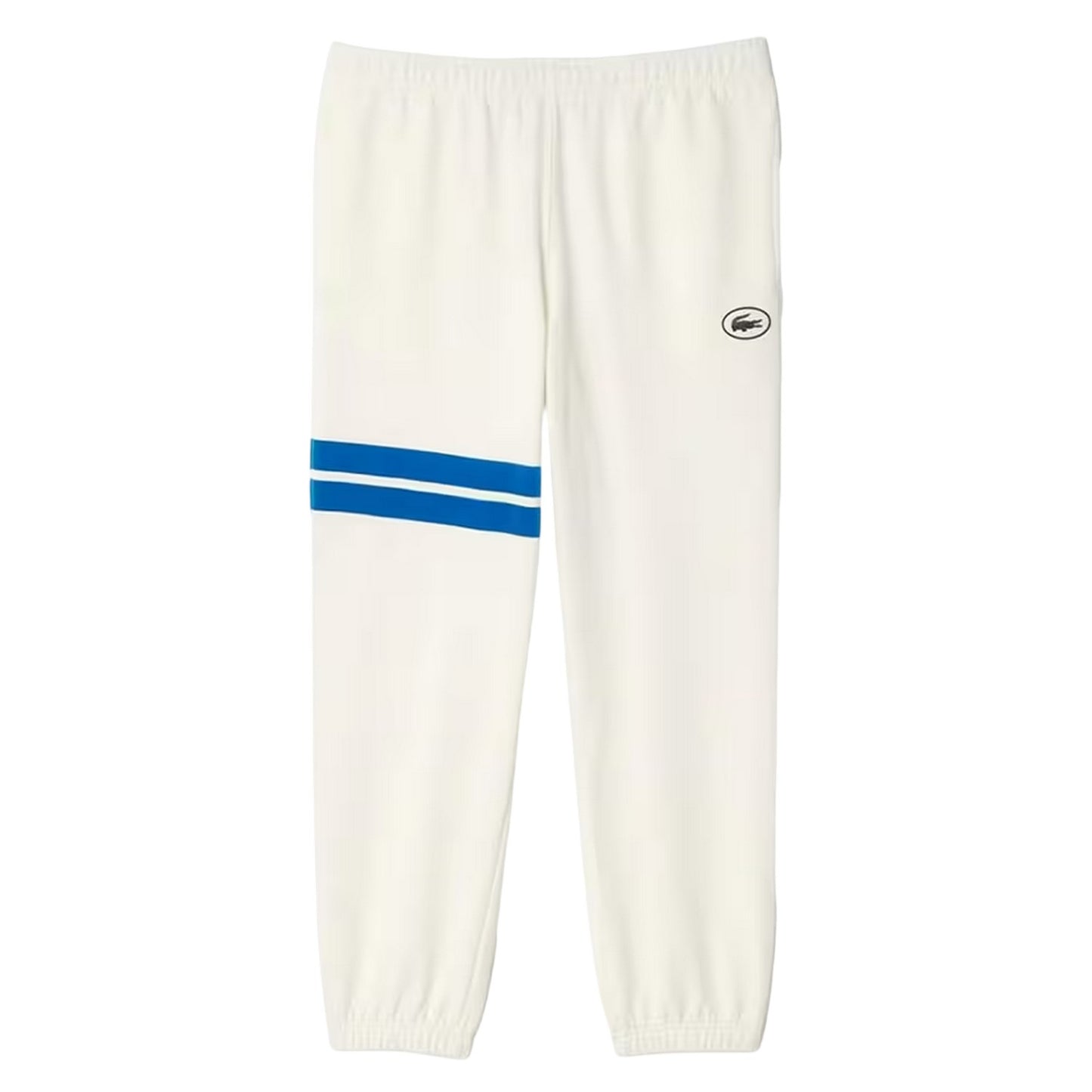 Cream - Front - Lacoste Mens Flocked Straight Cut Sweatpants