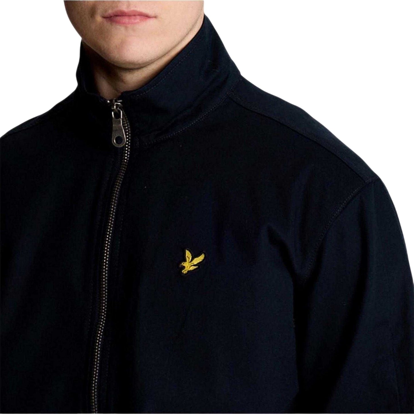 Blue - Side - Lyle & Scott Mens Twill High-Neck Jacket
