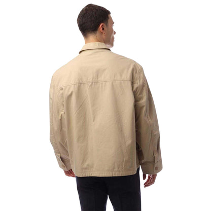 Beige - Back - Hugo Mens Bino2511 Label Logo Jacket