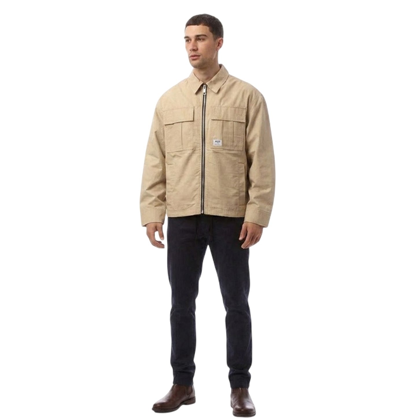 Beige - Lifestyle - Hugo Mens Bino2511 Label Logo Jacket