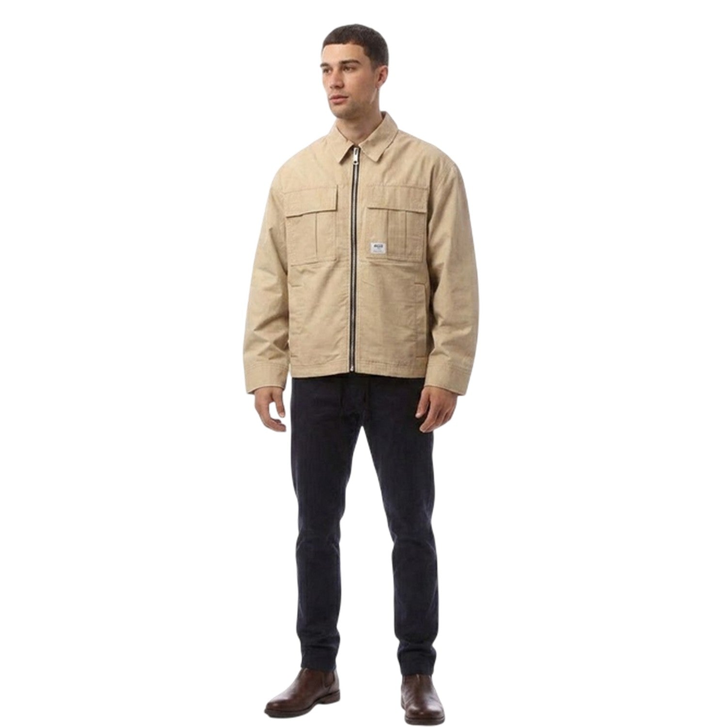 Beige - Lifestyle - Hugo Mens Bino2511 Label Logo Jacket