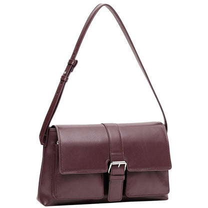 Bordeaux - Side - Firetrap Buckle Shoulder Bag