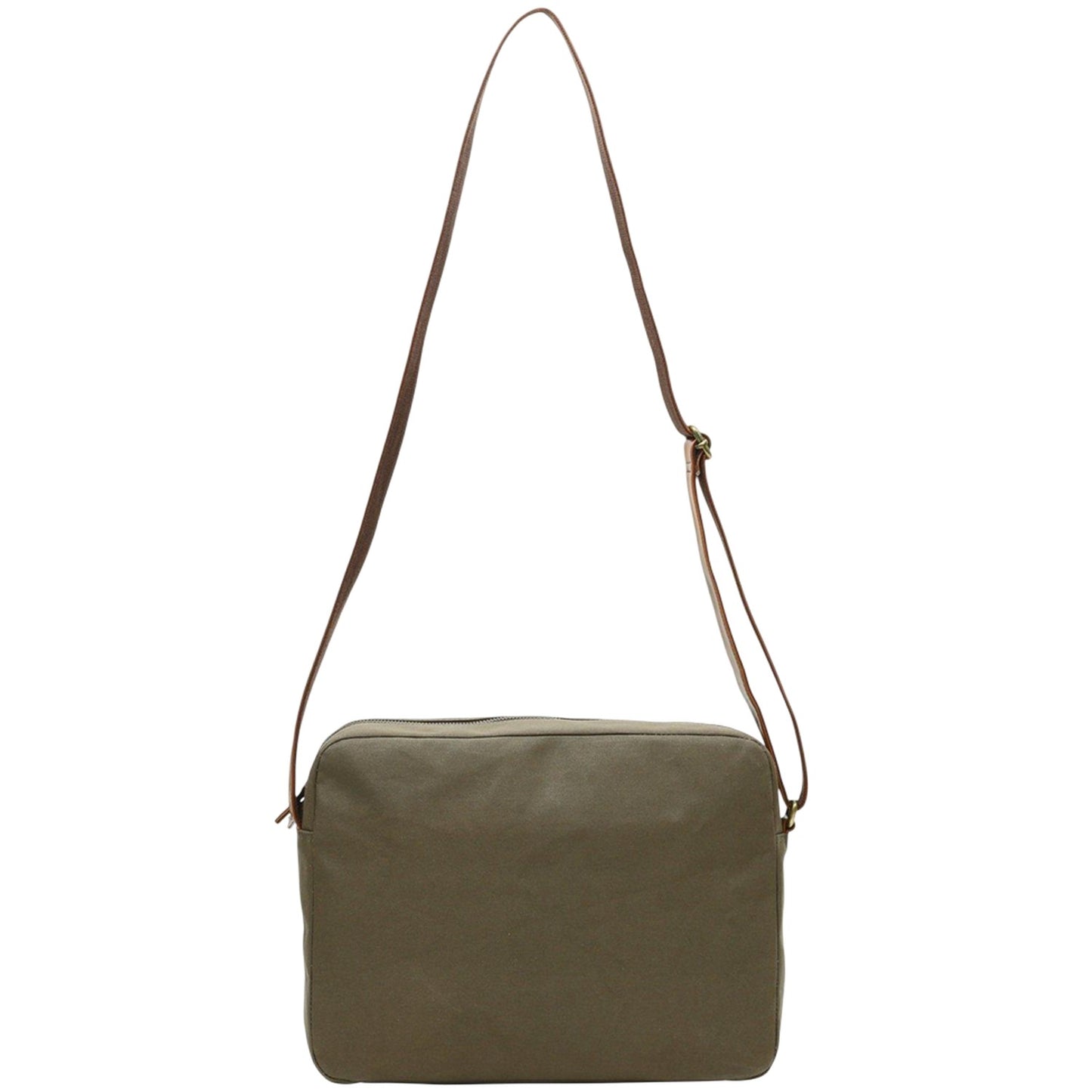 Khaki Green - Back - Firetrap Waxed Canvas Messenger Bag