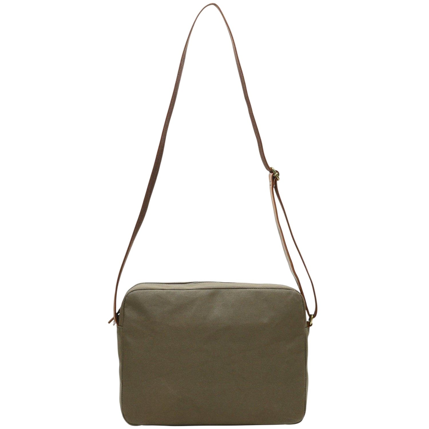 Khaki Green - Back - Firetrap Waxed Canvas Messenger Bag