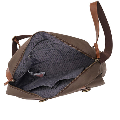 Khaki Green - Lifestyle - Firetrap Waxed Canvas Messenger Bag