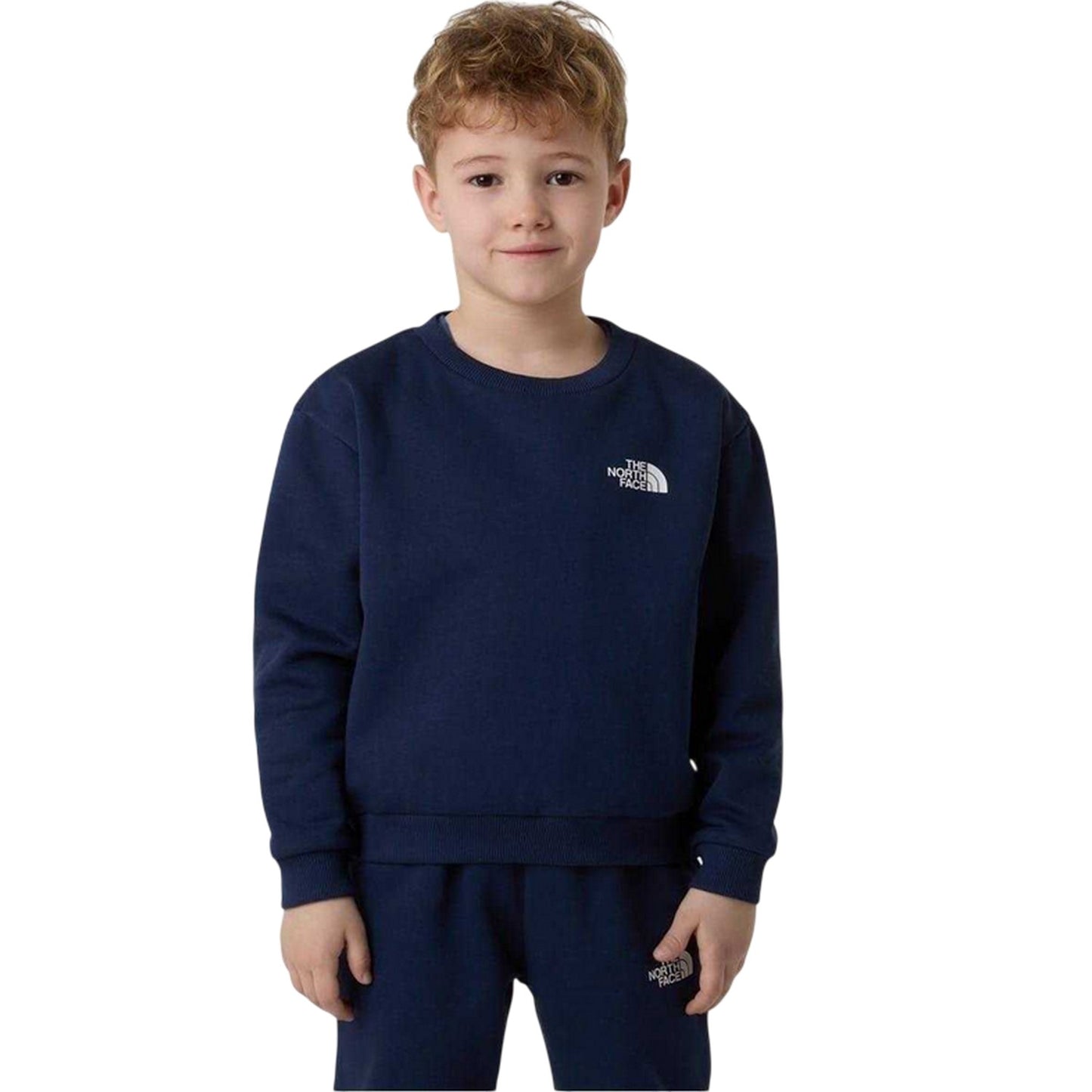 Navy - Side - The North Face Childrens-Kids Simple Dome Fleece Tracksuit Set
