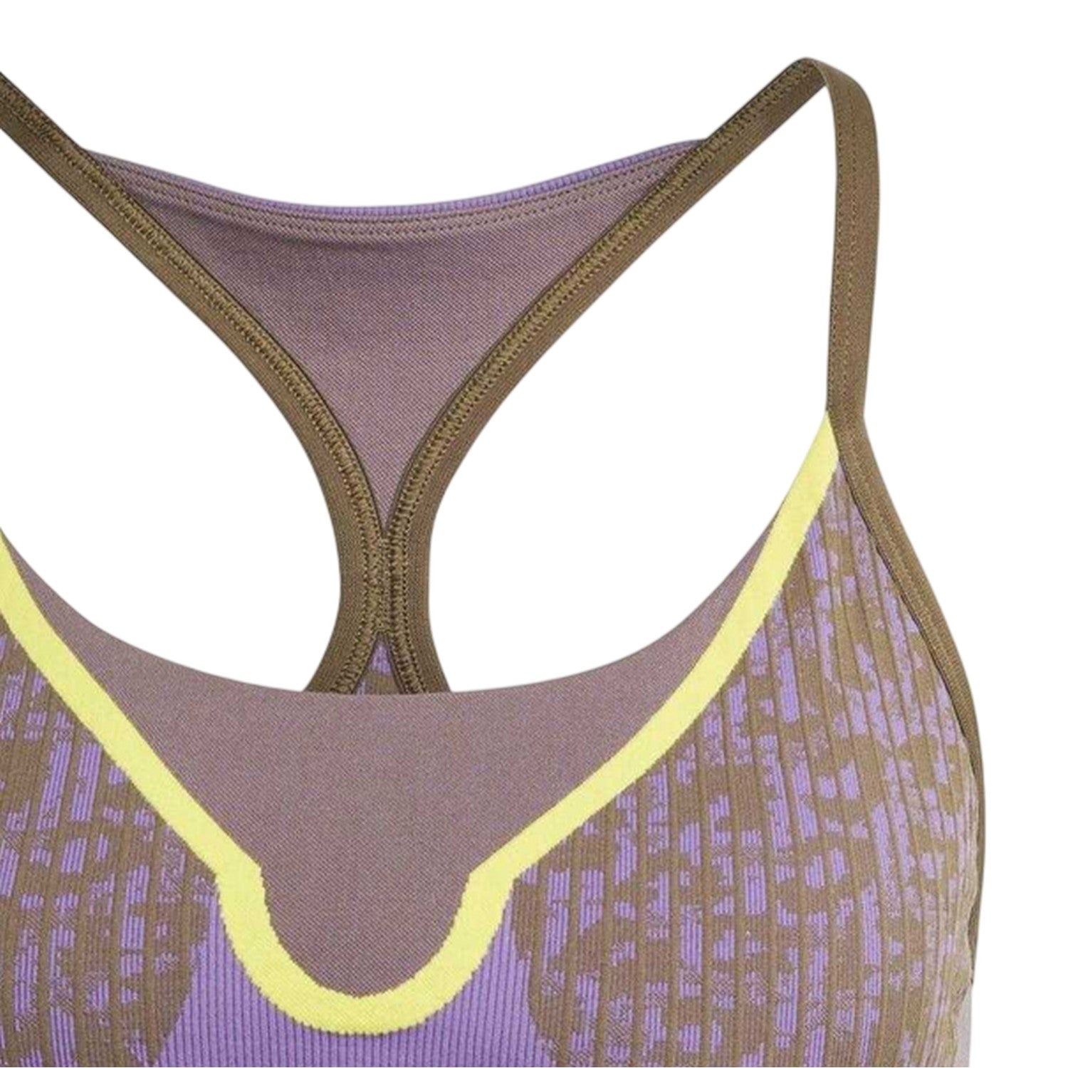 Olive - Side - Adidas Womens-Ladies Stella McCartney TrueStrength Leopard Print Medium Support Sports Bra