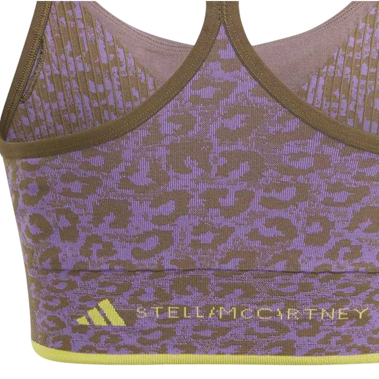 Olive - Lifestyle - Adidas Womens-Ladies Stella McCartney TrueStrength Leopard Print Medium Support Sports Bra