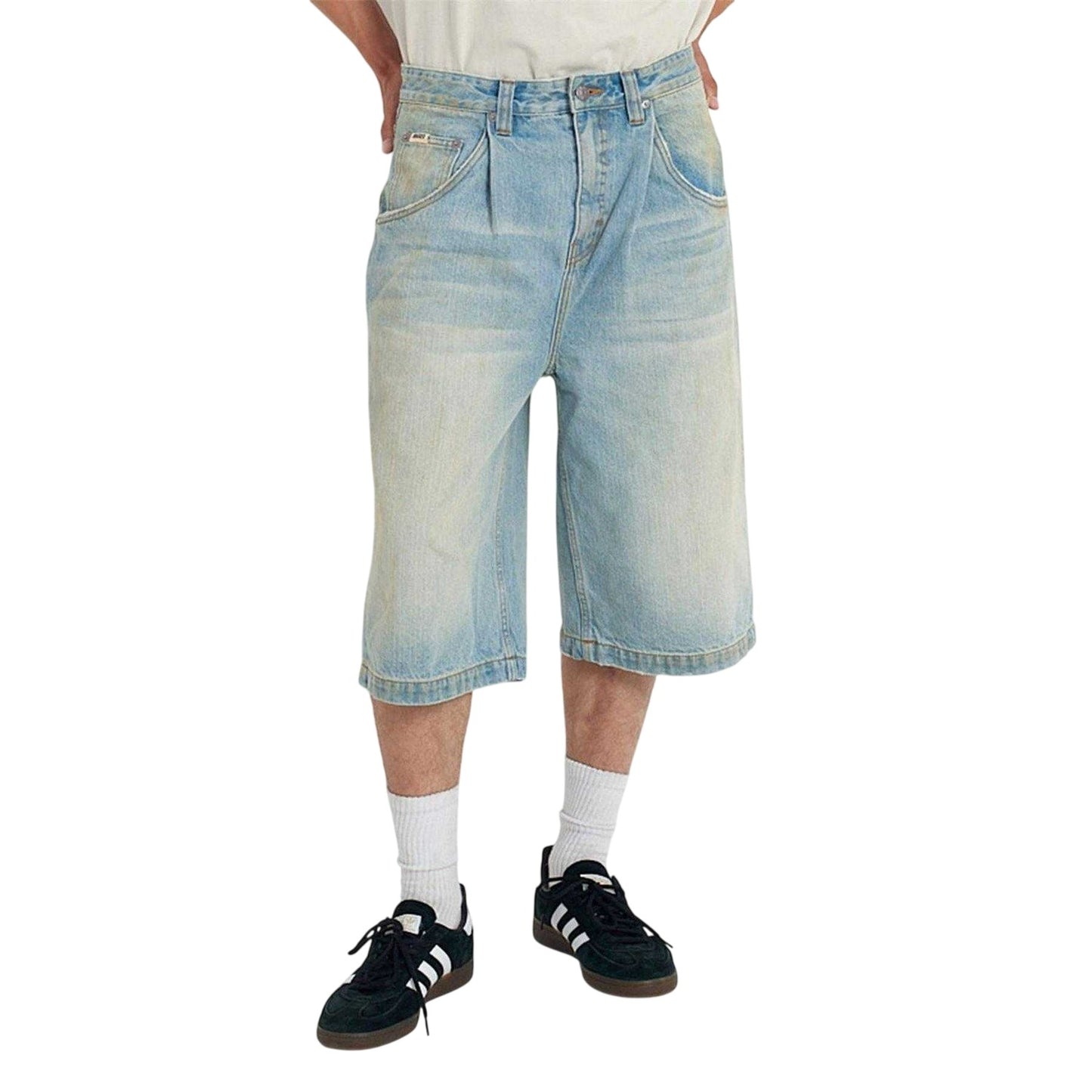 Light Blue - Front - The Ragged Priest Mens Rag Anchor Denim Shorts
