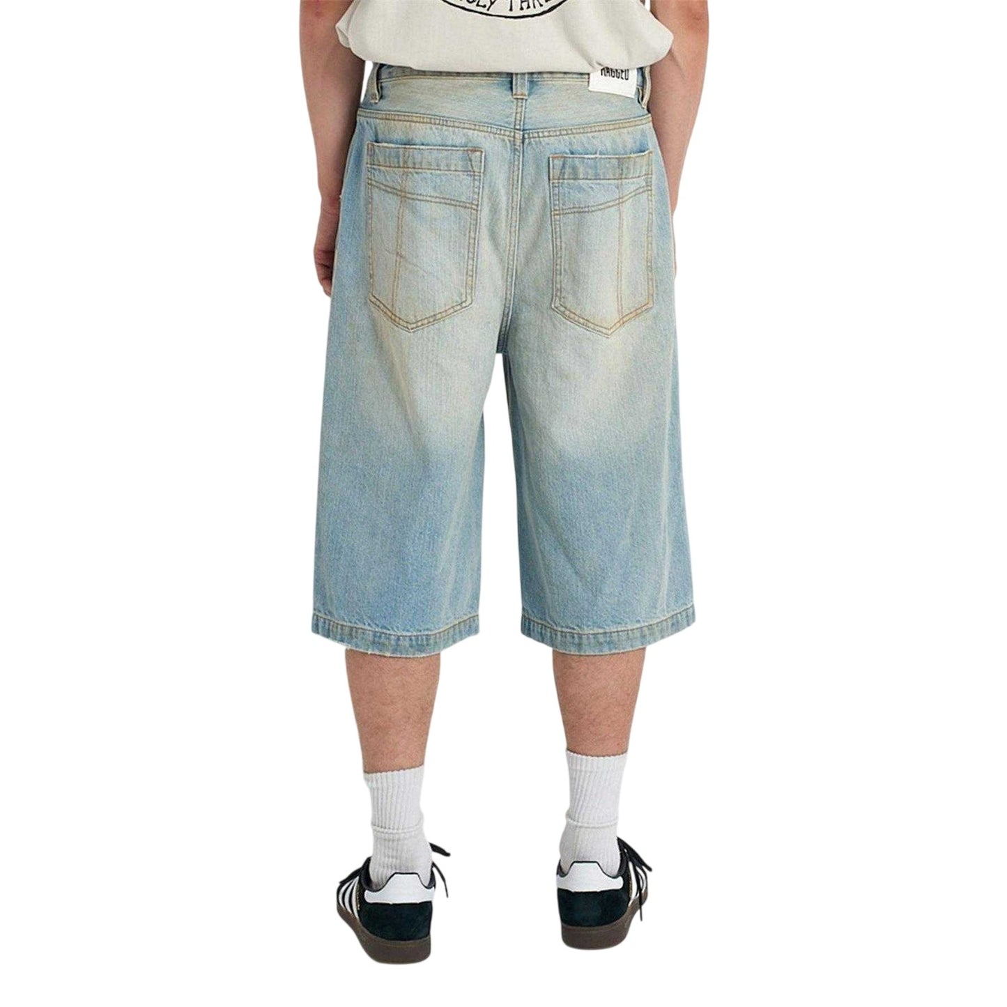 Light Blue - Back - The Ragged Priest Mens Rag Anchor Denim Shorts