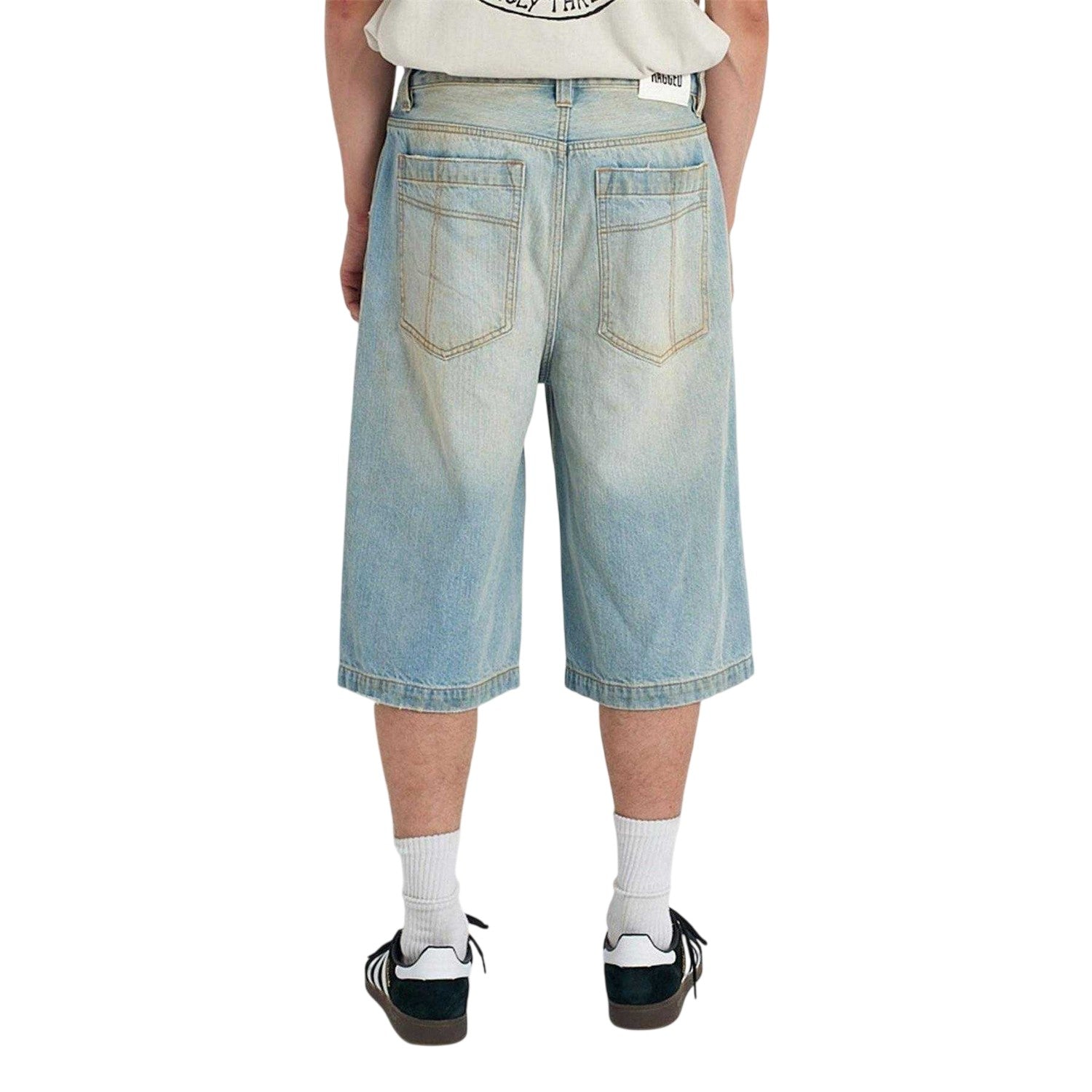 Light Blue - Back - The Ragged Priest Mens Rag Anchor Denim Shorts