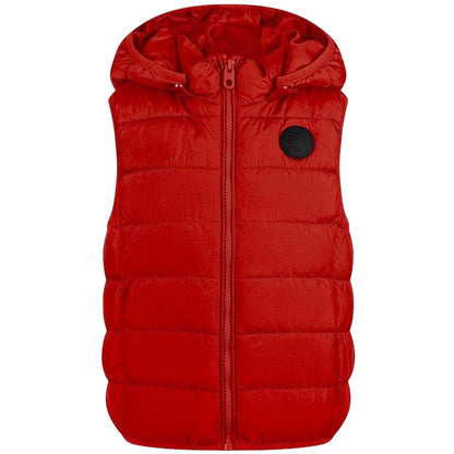Red - Front - Minoti Childrens-Kids Quilted Hooded Gilet