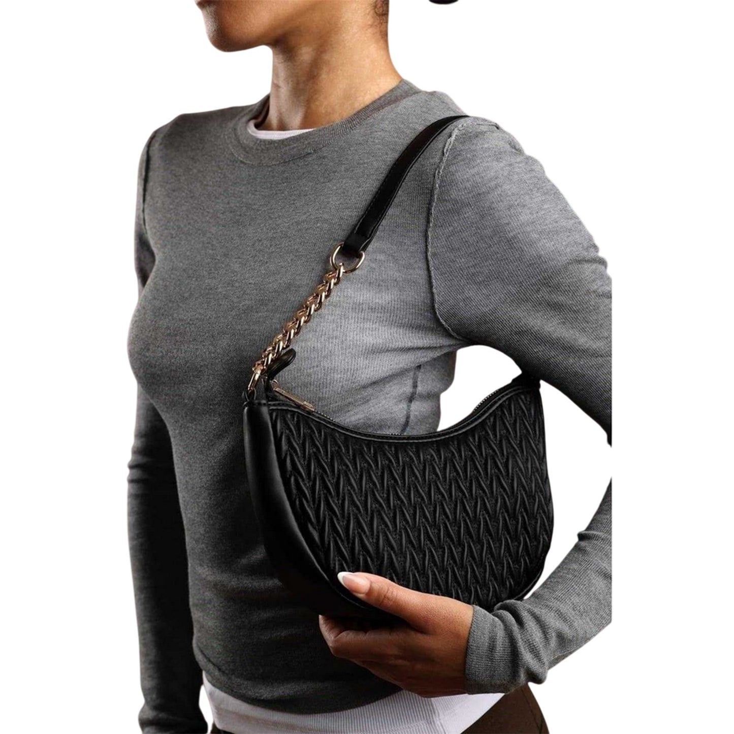 Black - Back - Where´s That From Crescent Shaped Shoulder Bag