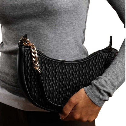 Black - Side - Where´s That From Crescent Shaped Shoulder Bag
