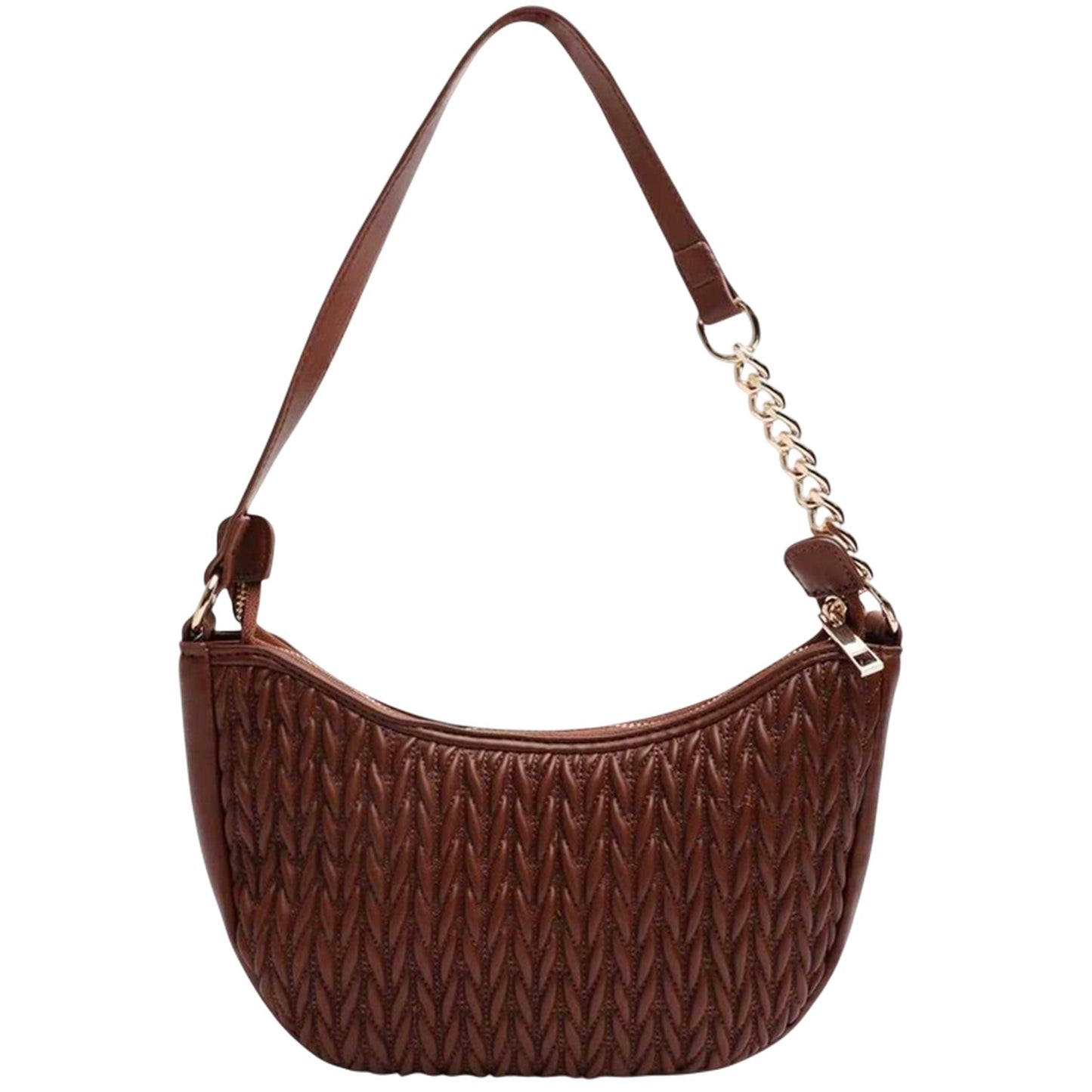 Brown - Front - Where´s That From Crescent Shaped Shoulder Bag