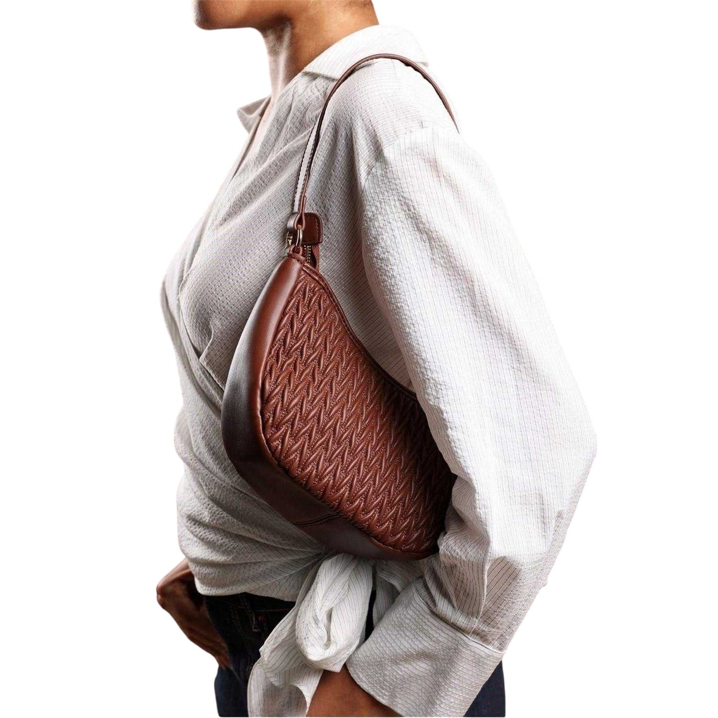Brown - Back - Where´s That From Crescent Shaped Shoulder Bag