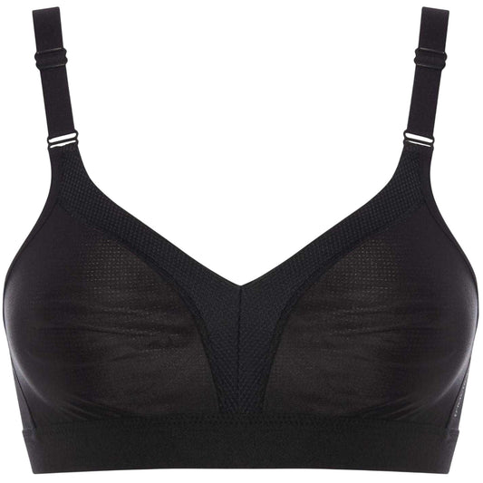 Black - Front - Triumph Womens-Ladies Wellness Plain Bra