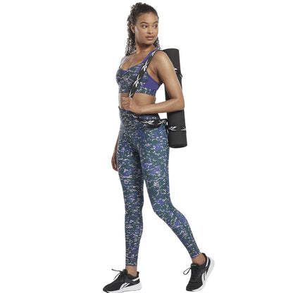Forest Green - Lifestyle - Reebok Womens-Ladies Lux Camouflage Medium Impact Sports Bra