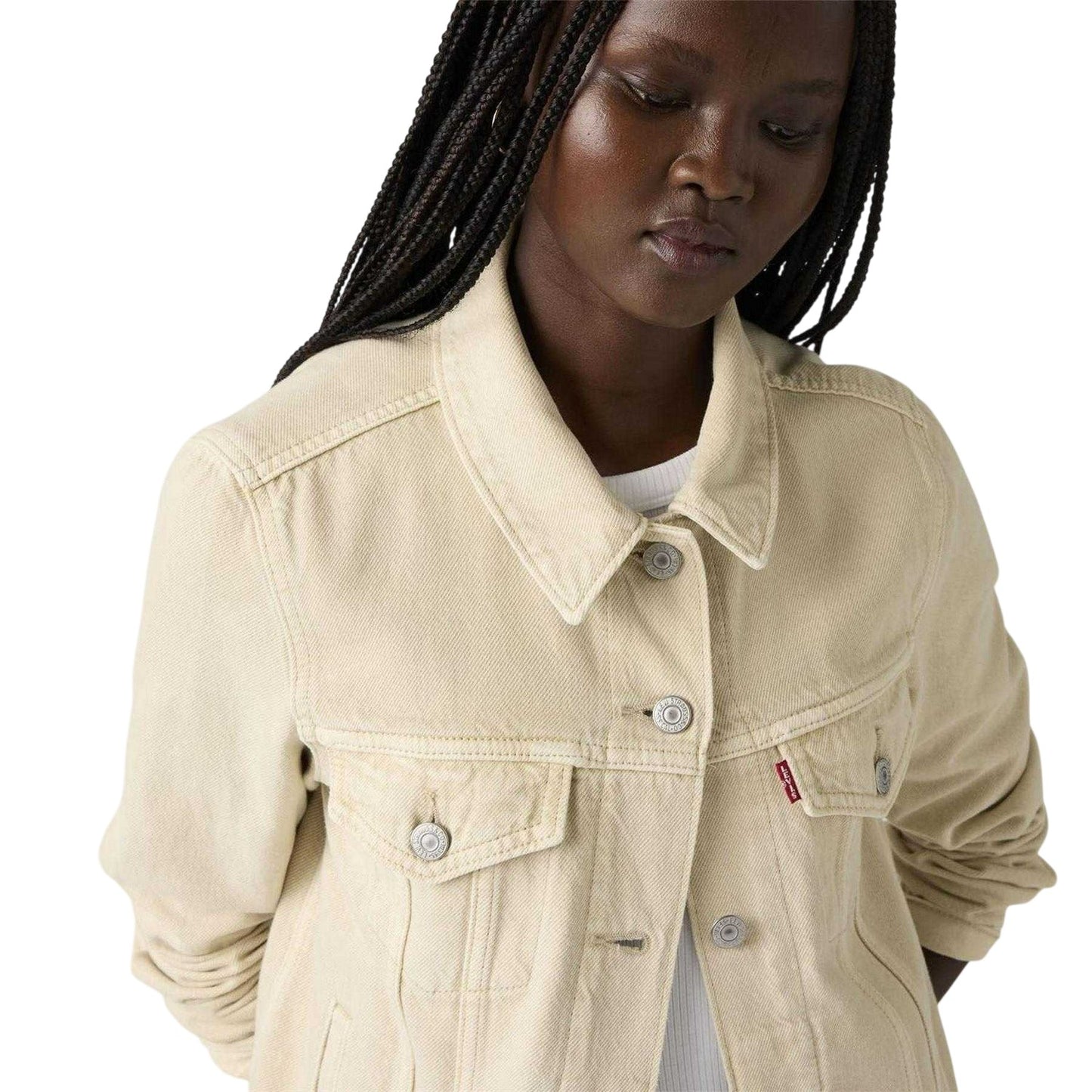 Beige - Side - Levis Womens-Ladies Denim Trucker Jacket