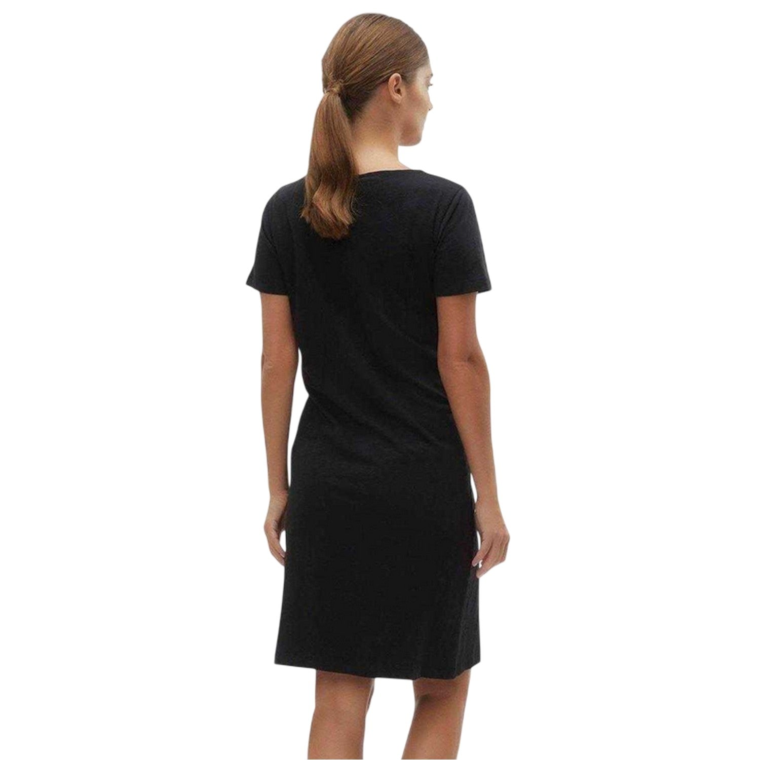 Black - Back - Mamalicious Womens-Ladies Jersey Maternity Nightdress