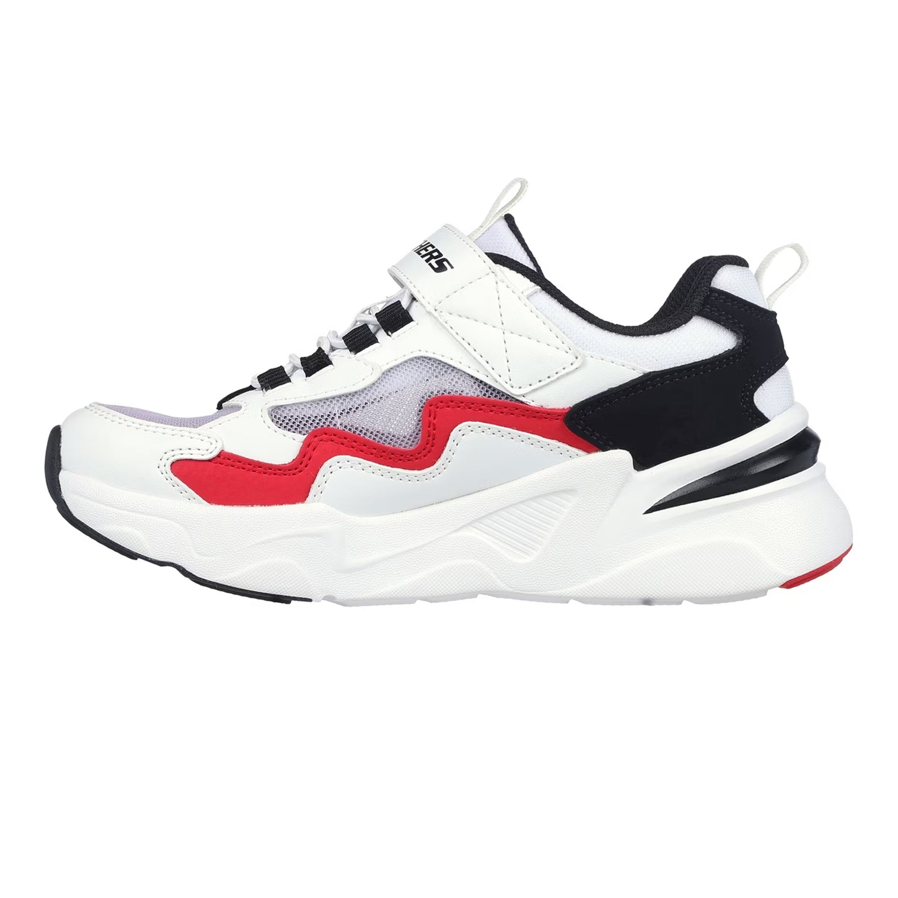 White-Red-Black - Back - Skechers Childrens-Kids Bobsbamina Trainers