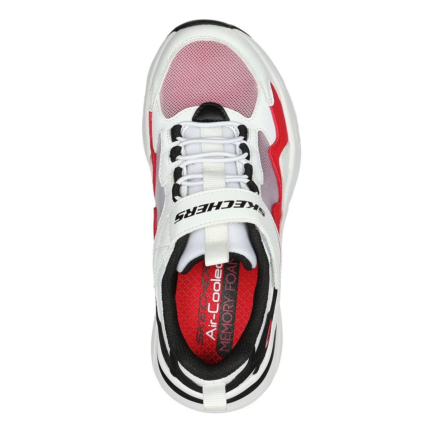 White-Red-Black - Side - Skechers Childrens-Kids Bobsbamina Trainers