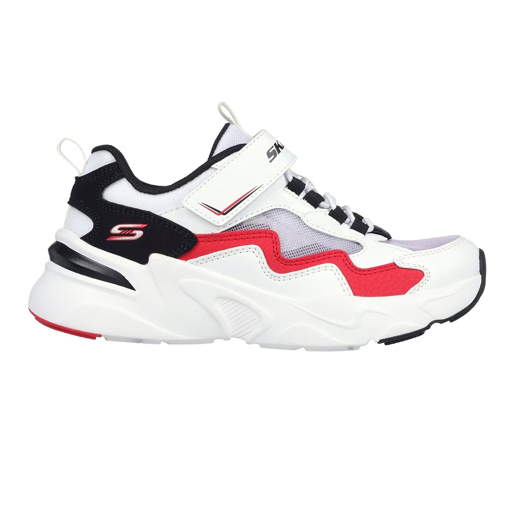White-Red-Black - Front - Skechers Childrens-Kids Bobsbamina Trainers