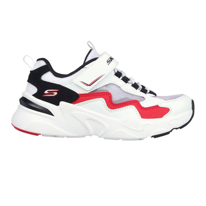 White-Red-Black - Front - Skechers Childrens-Kids Bobsbamina Trainers