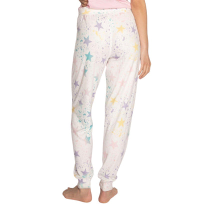 Off White - Back - PJ Salvage Womens-Ladies Star Print Lounge Pants