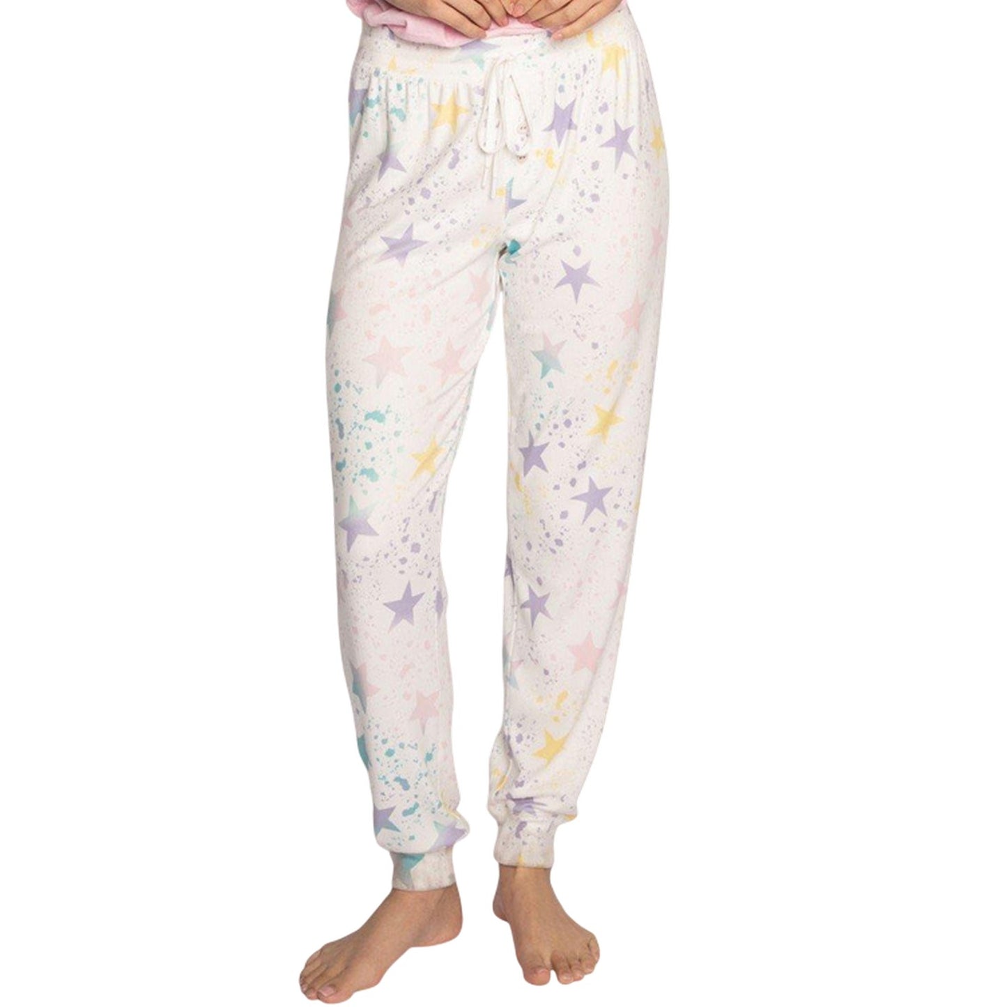Off White - Front - PJ Salvage Womens-Ladies Star Print Lounge Pants