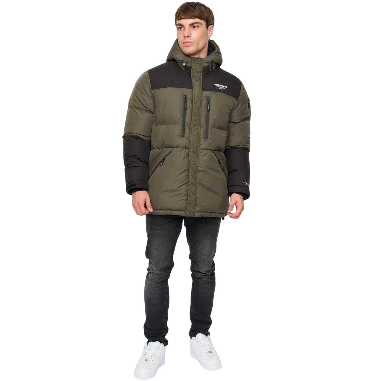 Green - Lifestyle - Crosshatch Mens Polyester Puffer Jacket