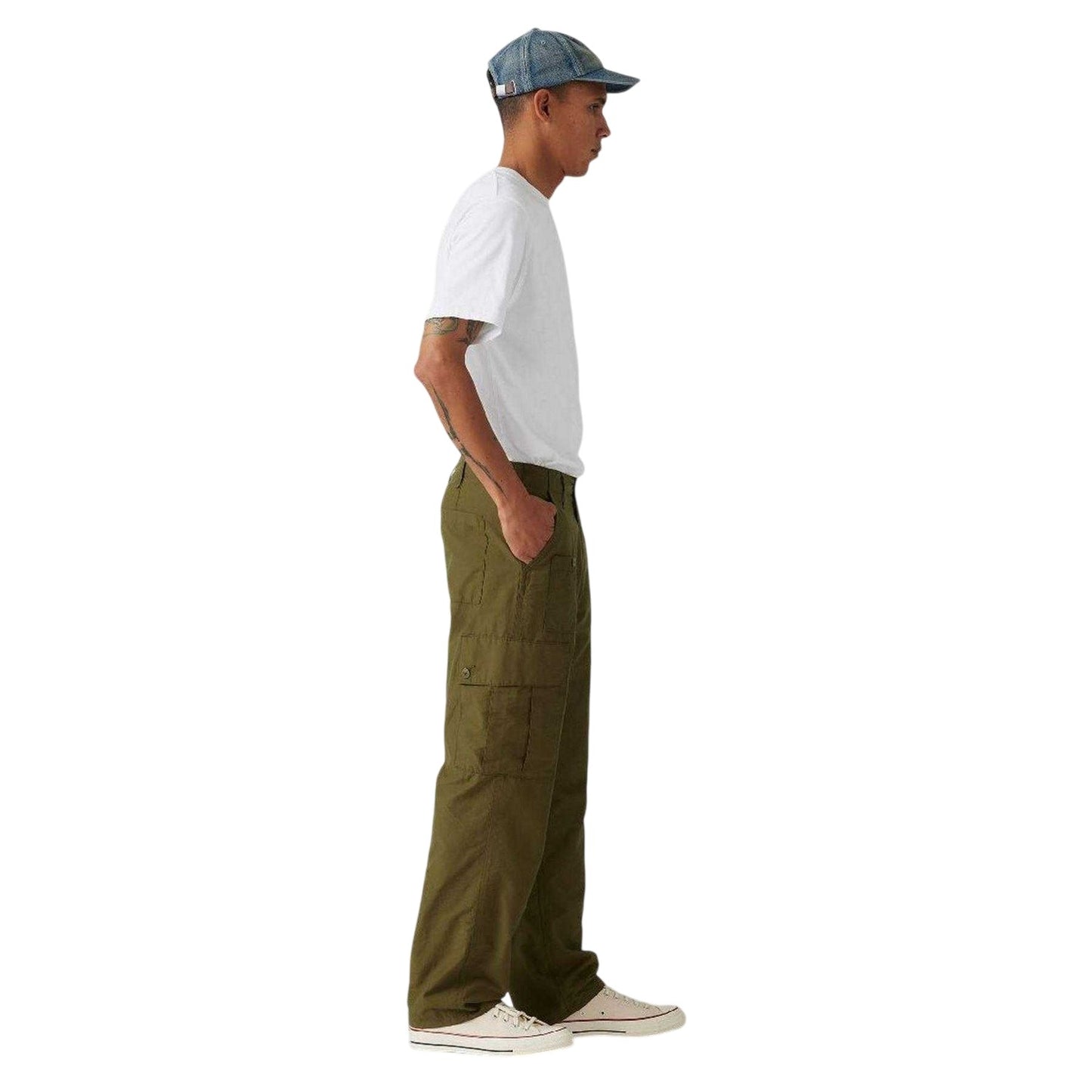 Dark Olive - Lifestyle - Levis Mens Parachute Mid Rise Straight Leg Cargo Trousers
