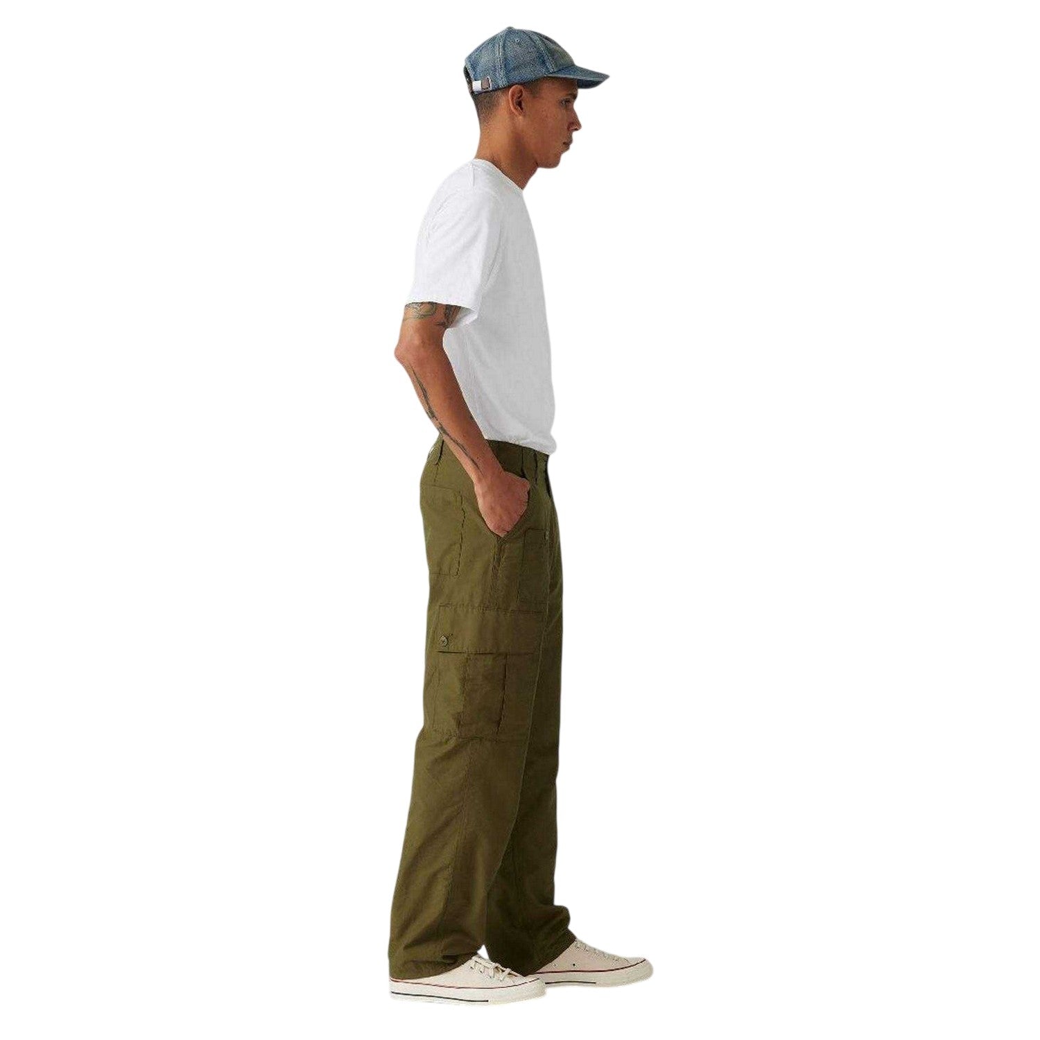 Dark Olive - Lifestyle - Levis Mens Parachute Mid Rise Straight Leg Cargo Trousers