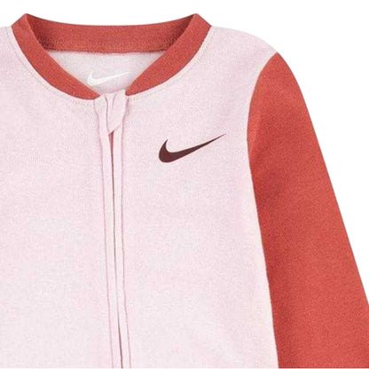 Pink Foam - Side - Nike Baby Girls Full Foot Long-Sleeved Sleepsuit