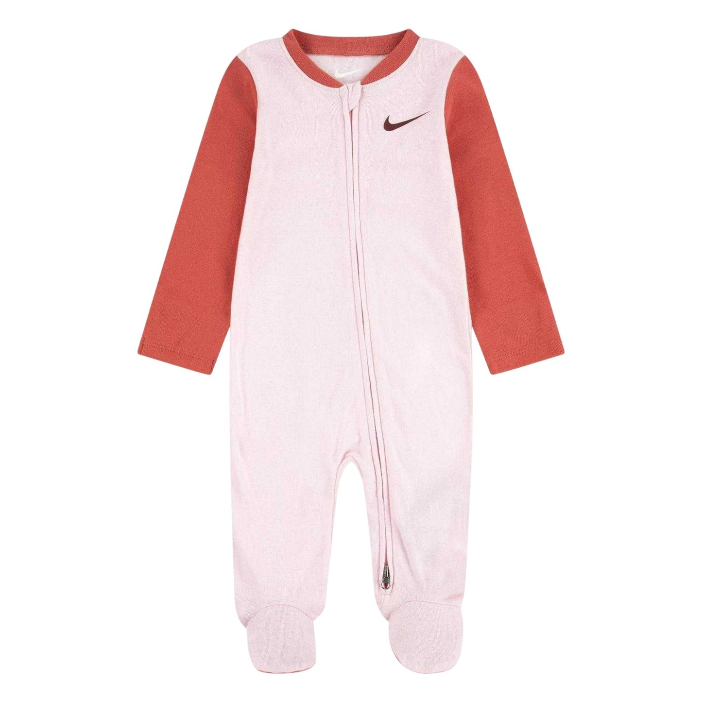Pink Foam - Front - Nike Baby Girls Full Foot Long-Sleeved Sleepsuit