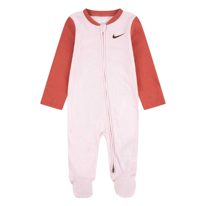 Pink Foam - Front - Nike Baby Girls Full Foot Long-Sleeved Sleepsuit