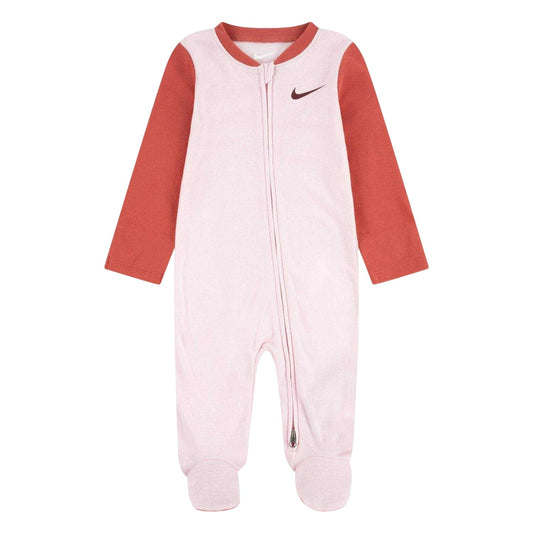 Pink Foam - Front - Nike Baby Girls Full Foot Long-Sleeved Sleepsuit