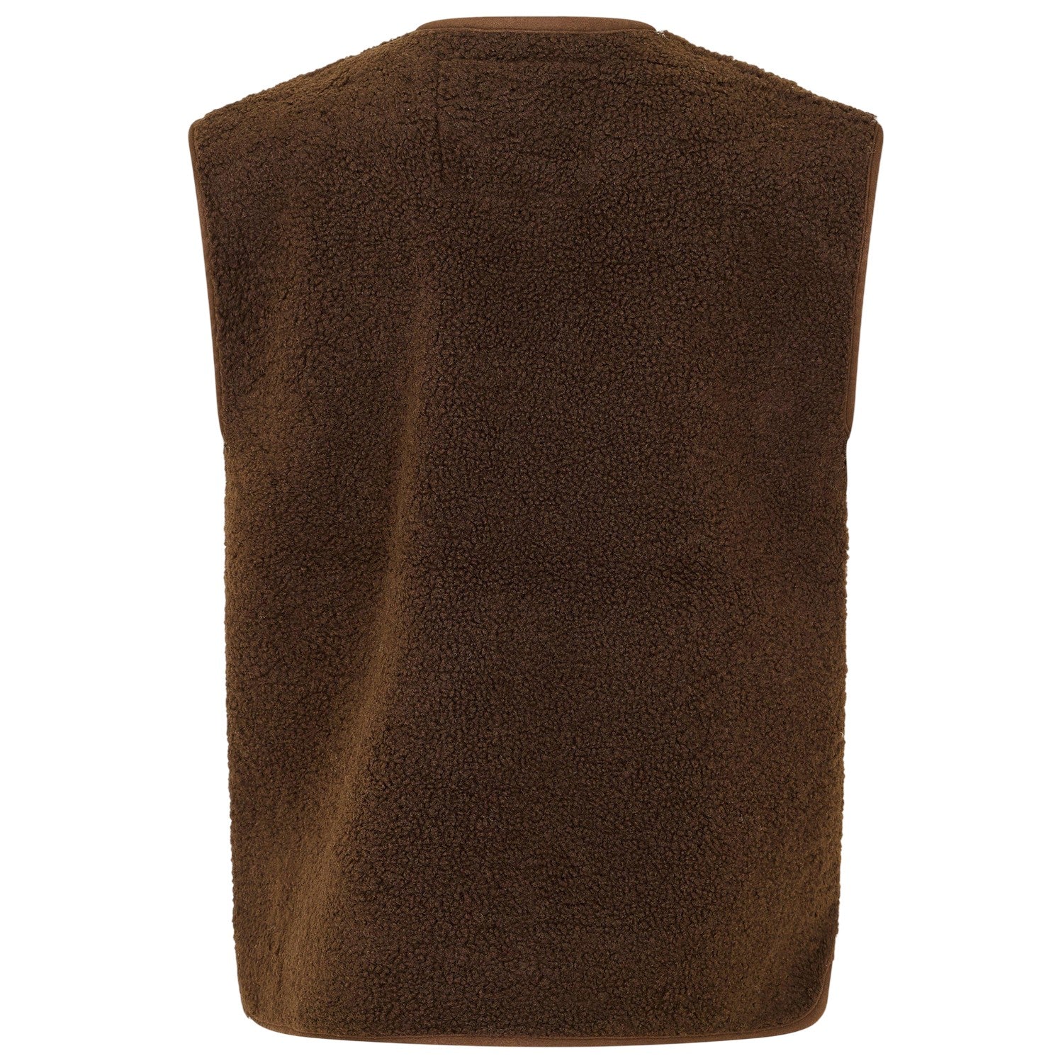 Chocolate - Back - Threadbare Womens-Ladies Itoje Borg Gilet