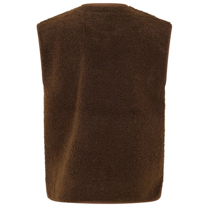 Chocolate - Back - Threadbare Womens-Ladies Itoje Borg Gilet