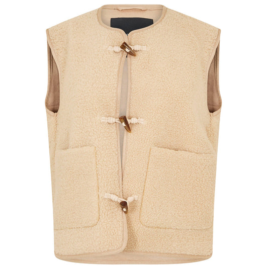 Ecru - Front - Threadbare Womens-Ladies Itoje Borg Gilet