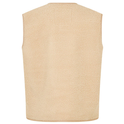 Ecru - Back - Threadbare Womens-Ladies Itoje Borg Gilet