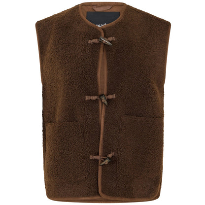 Chocolate - Front - Threadbare Womens-Ladies Itoje Borg Gilet
