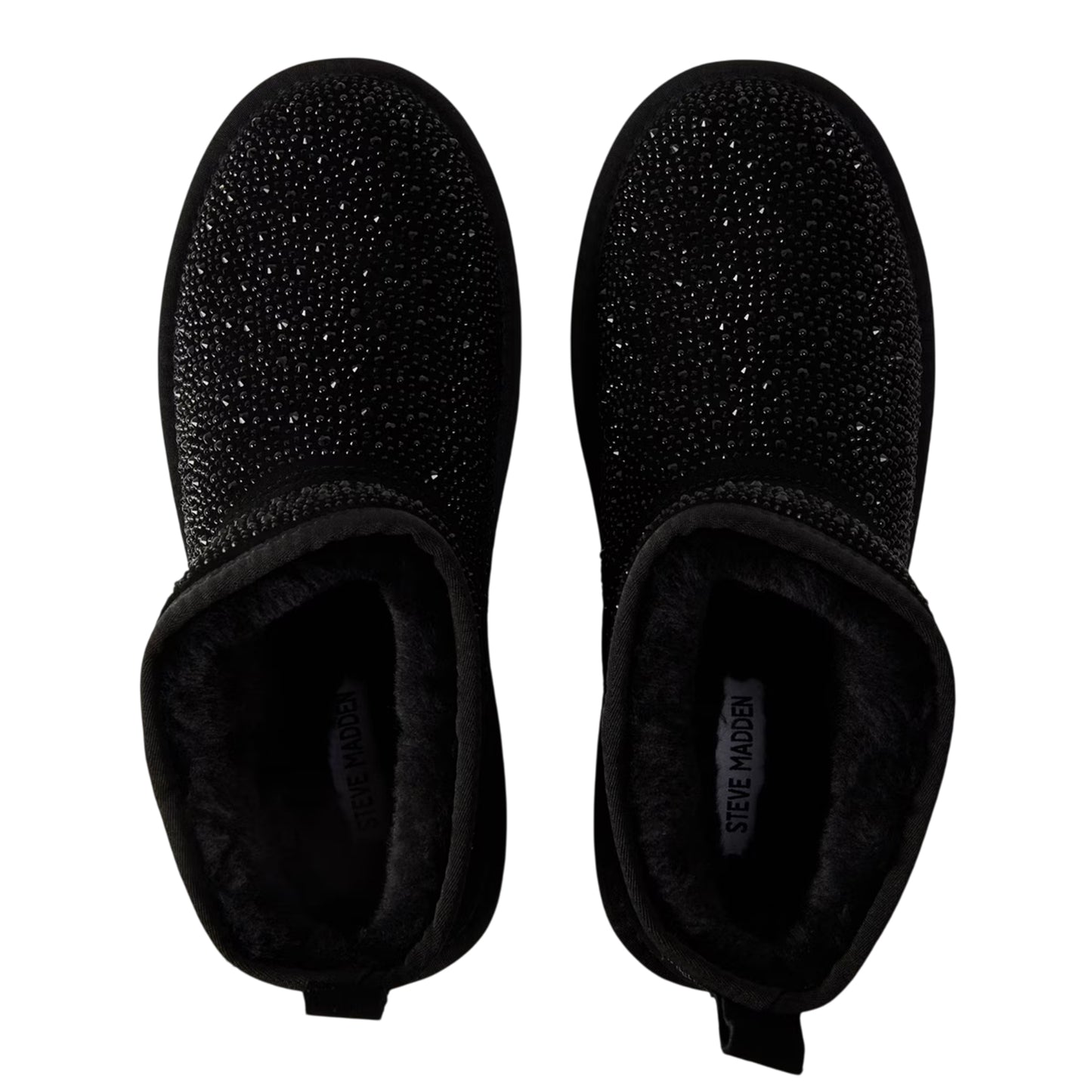 Black - Side - Steve Madden Womens-Ladies Clydes Suede Platform Boots