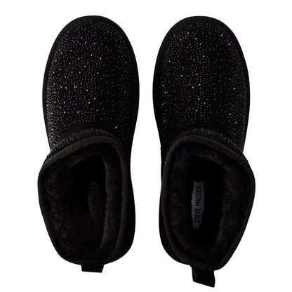 Black - Side - Steve Madden Womens-Ladies Clydes Suede Platform Boots