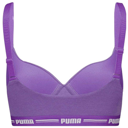 Purple - Back - Puma Womens-Ladies Logo Low Impact Sports Bra